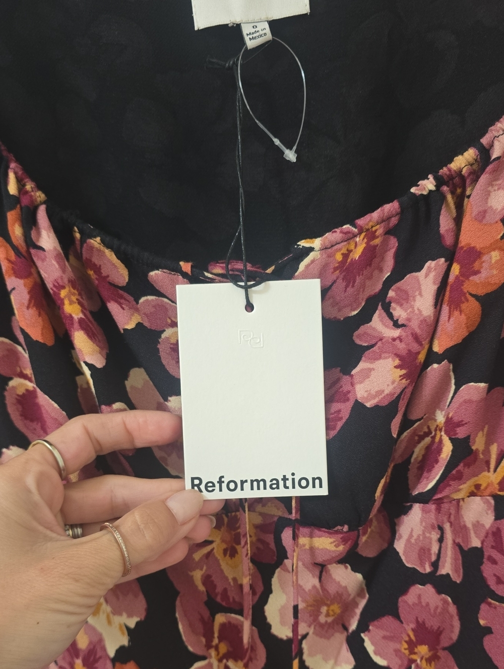 Reformation Kiley Floral Print Long Sleeve Midi Dress New Size 0 - Picture 4 of 7
